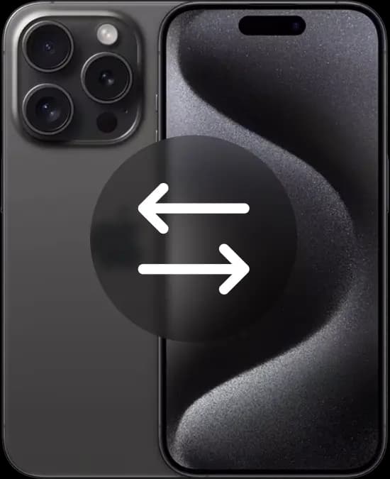 iPhone com ícone de transferência